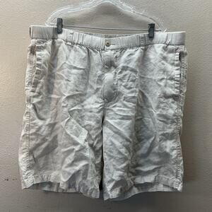 Tommy Bahama RELAX 100% Linen Elastic Waist Shorts Khaki Cream Size XXL 2XB